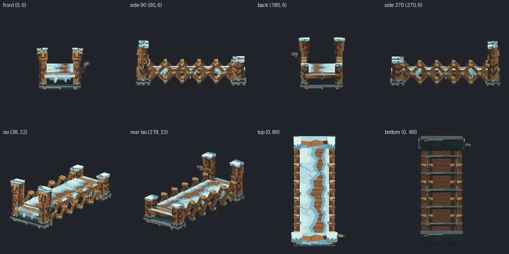 Accordion bridge from eight angles