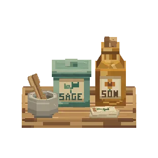 Apothecary shop set turning around
