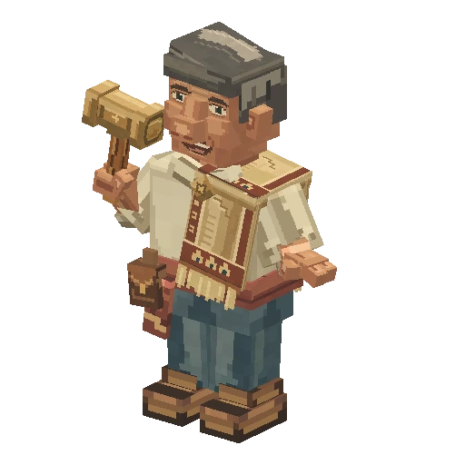 Auctioneer with a gavel, free Hytale model