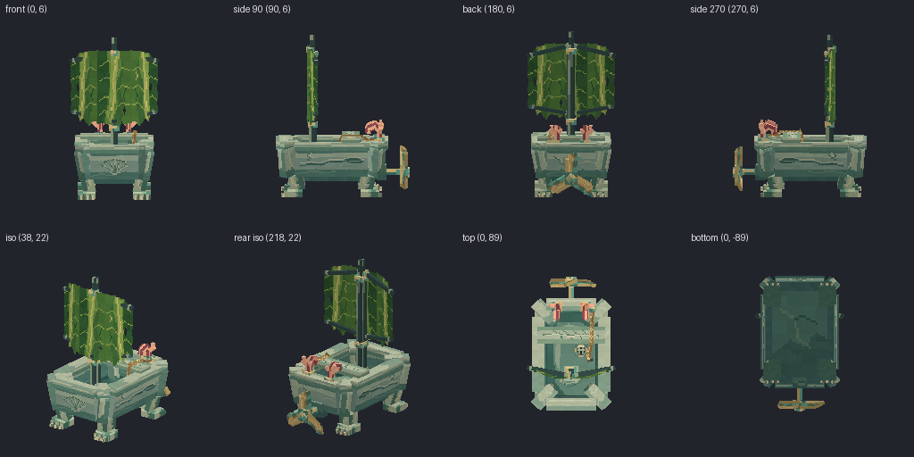 Bathtub sailboat from eight angles