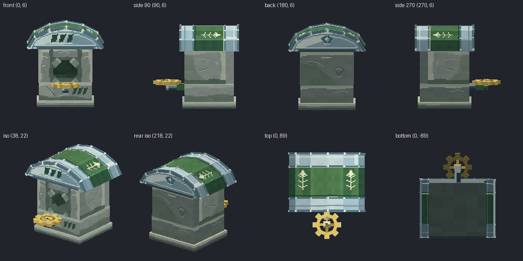 Birdhouse from eight angles