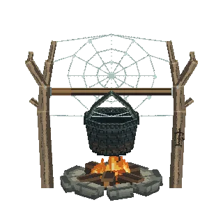 Campfire with a spit preview