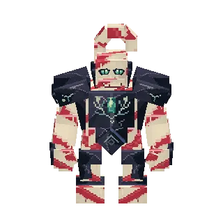 Candy cane golem turning around