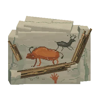 Cave-painting wall block preview