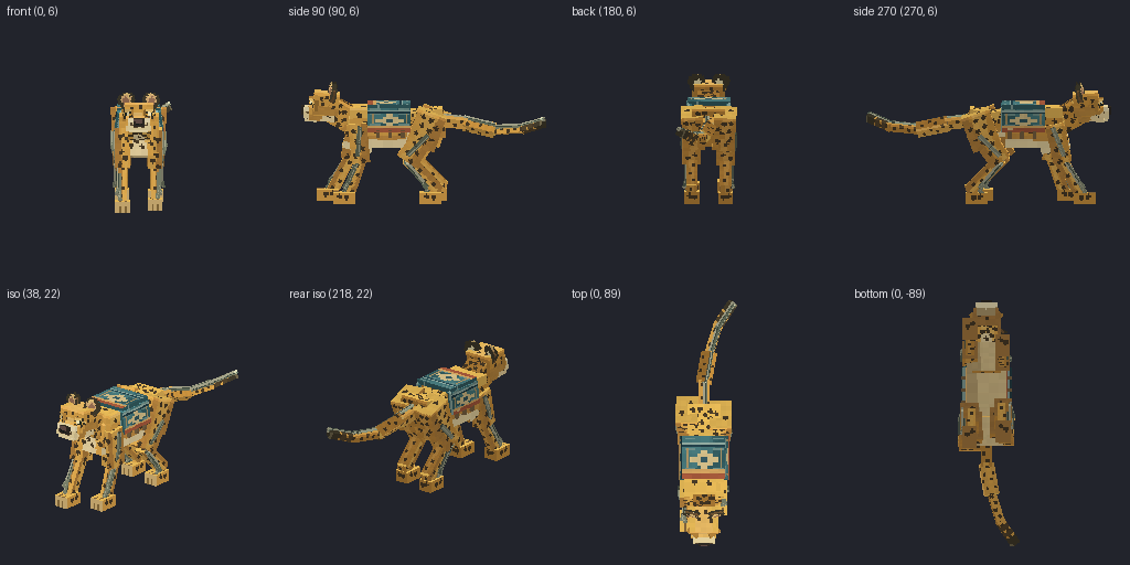 Cheetah from eight angles
