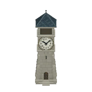 Clock tower face with moving hands turning around