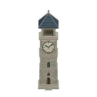 Clock tower face with moving hands turning around