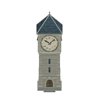 Clock tower face with moving hands turning around