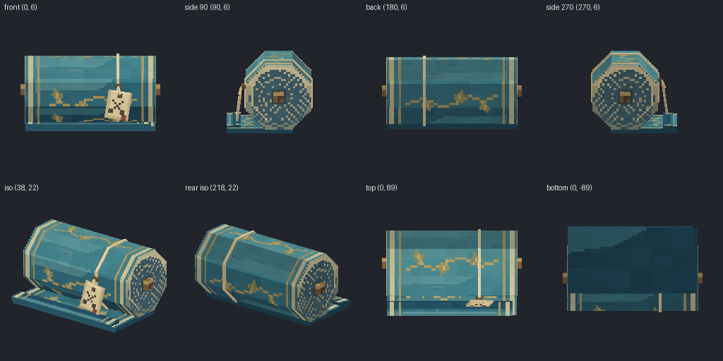Cloth bolt from eight angles