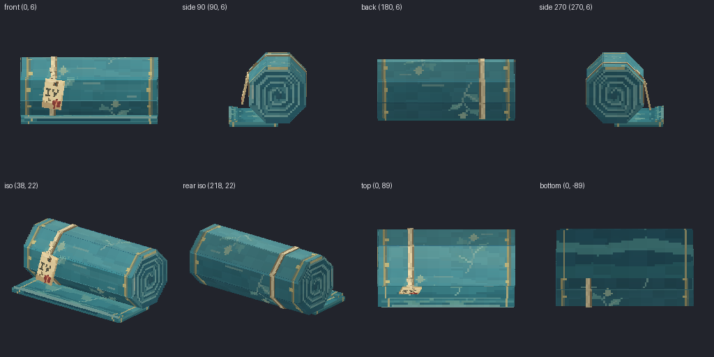 Cloth bolt from eight angles