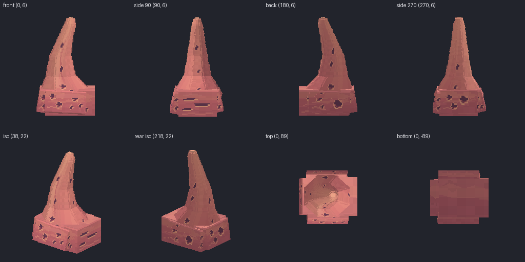 Coral block from eight angles