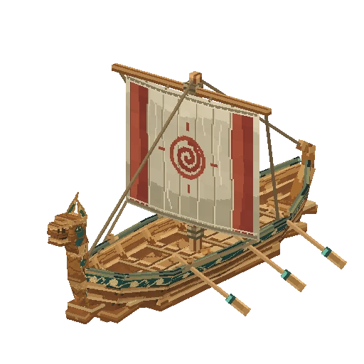 Drakkar longship, free Hytale model