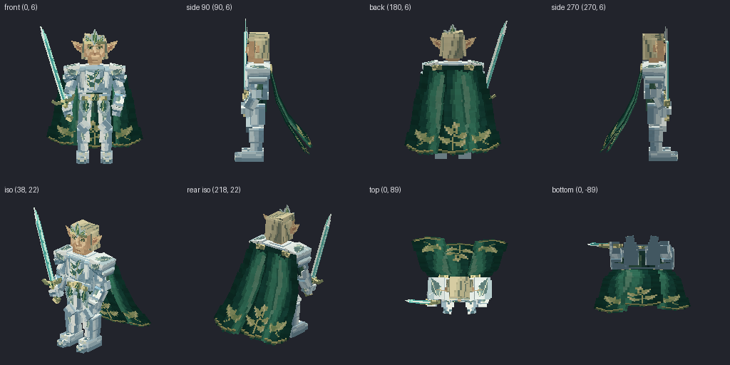 Duelist champion from eight angles