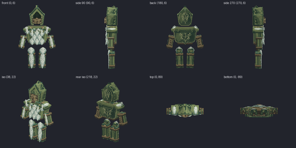 Elven ranger armor set from eight angles