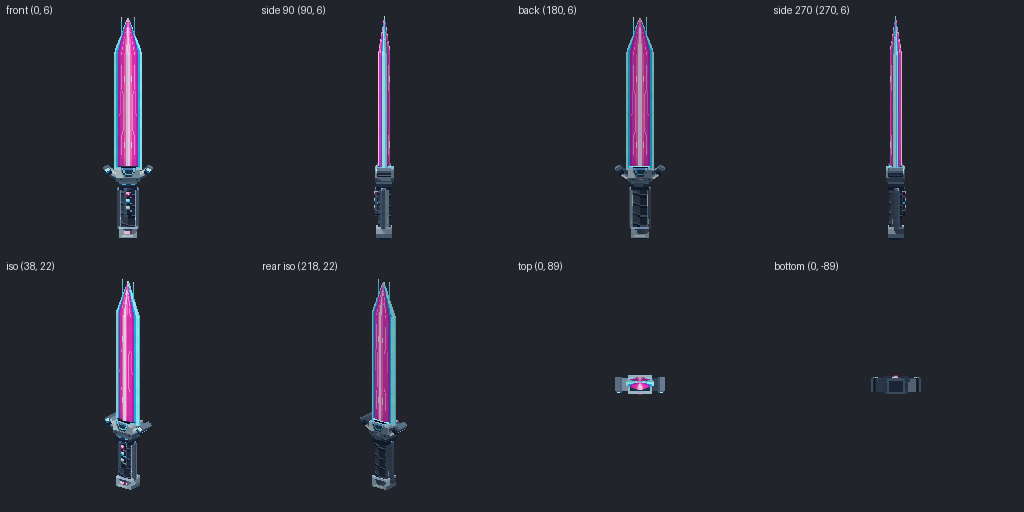 Energy blade from eight angles