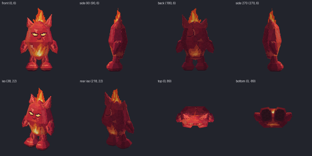Fire elemental from eight angles
