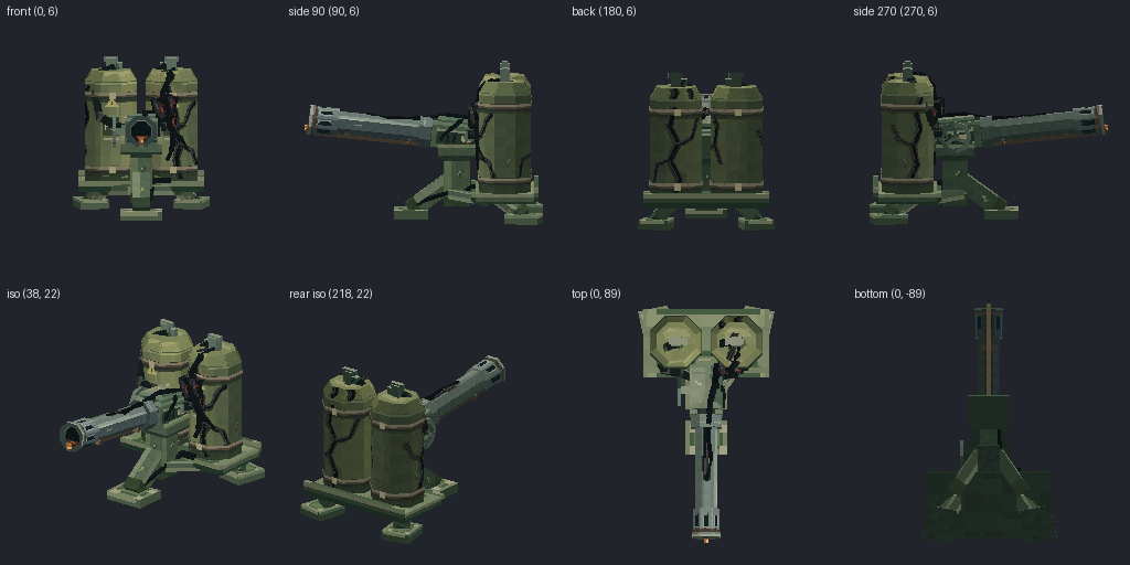 Flamethrower from eight angles