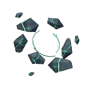 Flying block debris preview
