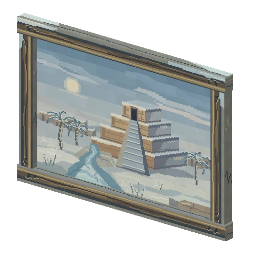 Framed landscape painting, free Hytale model