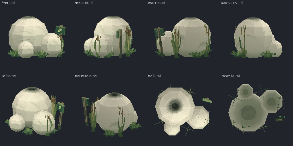 Giant puffball from eight angles