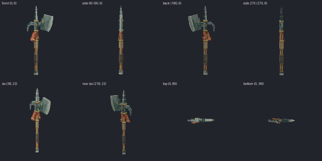 Halberd from eight angles