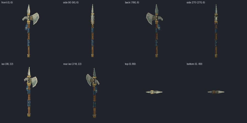 Halberd from eight angles