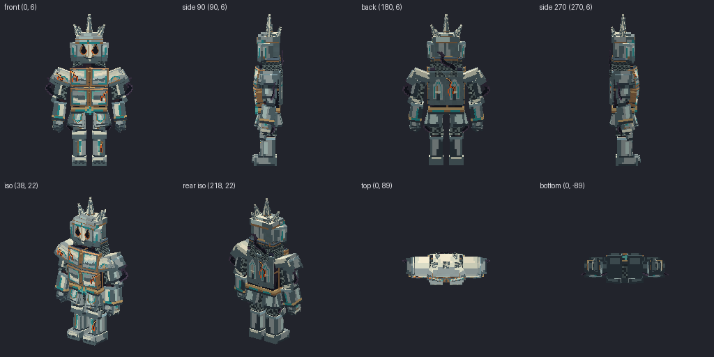 Haunted knight armor set from eight angles