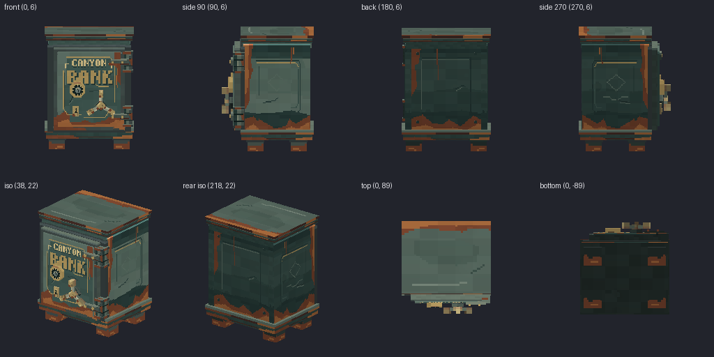 Iron safe from eight angles