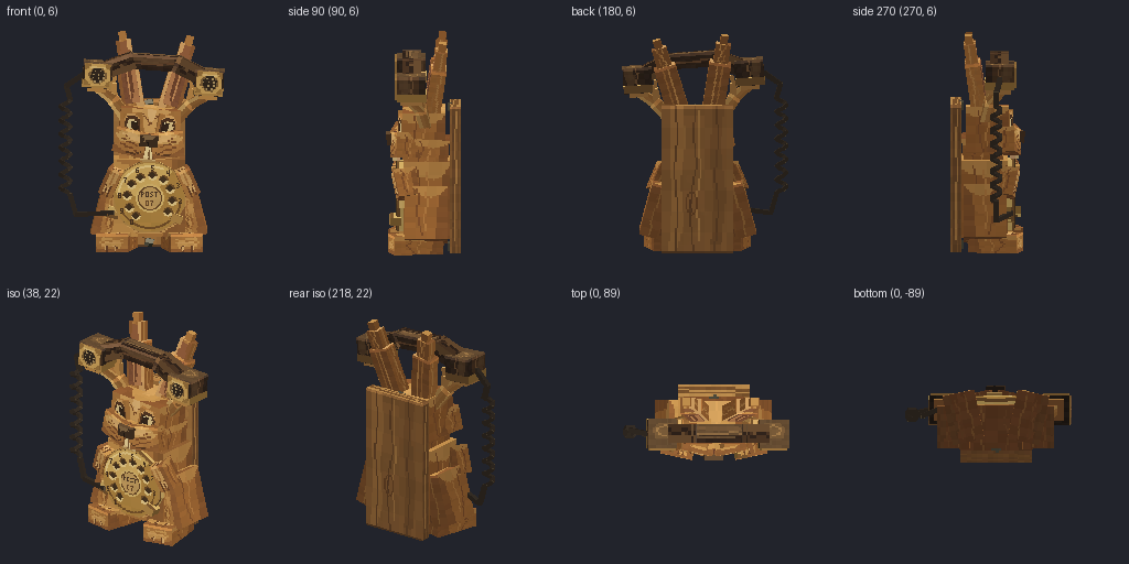 Jackalope from eight angles