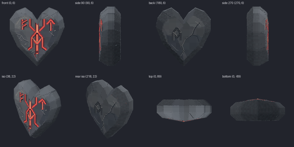 Lifesteal heart item from eight angles