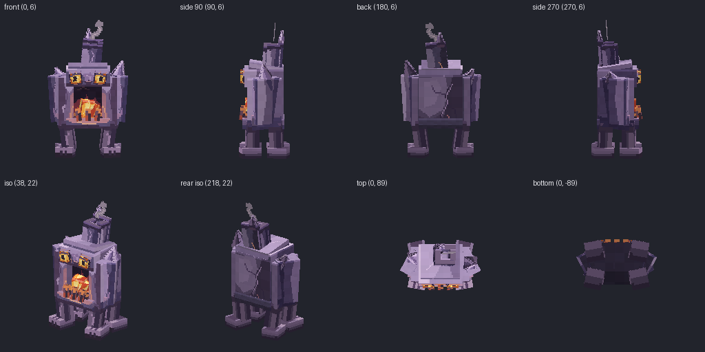 Living furnace from eight angles