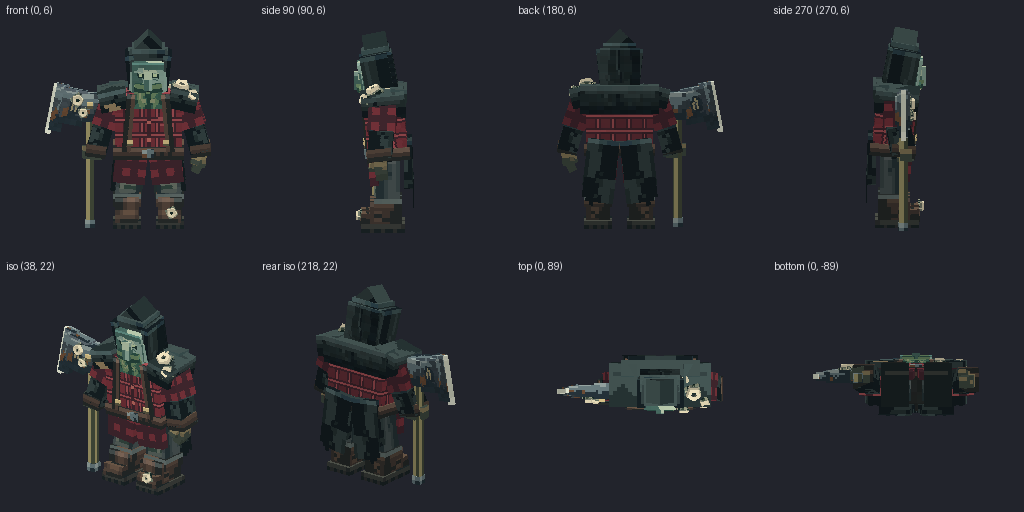 Lumberjack from eight angles