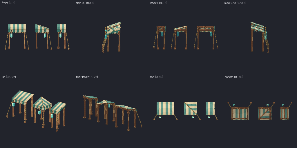 Market awning from eight angles