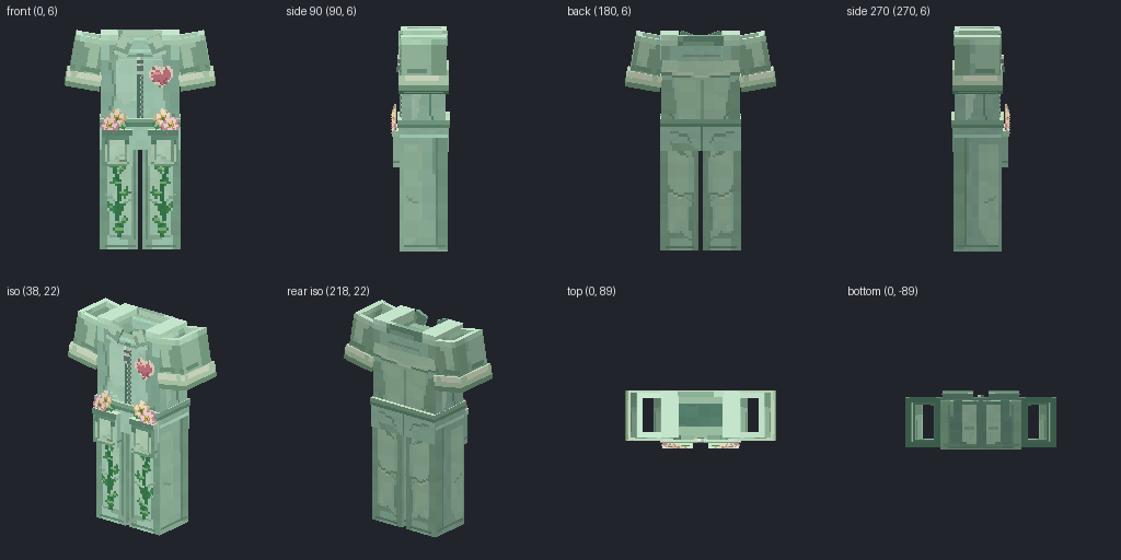 Mechanic coveralls from eight angles