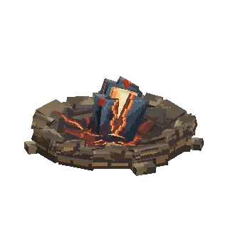 Meteor crater with glowing ore chunk preview