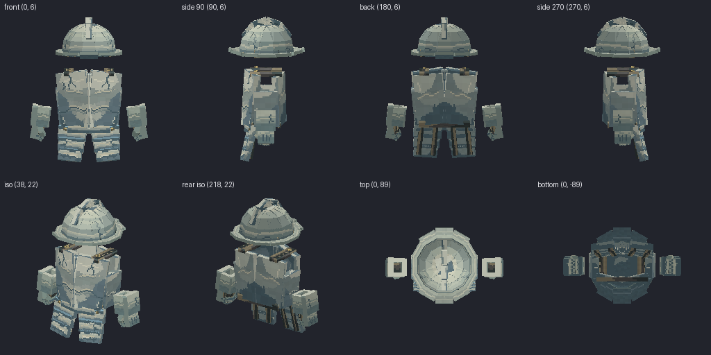 Orbital marine armor set from eight angles