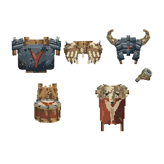 Orc war armor set turning around