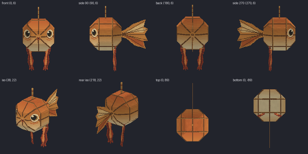 Paper lantern from eight angles