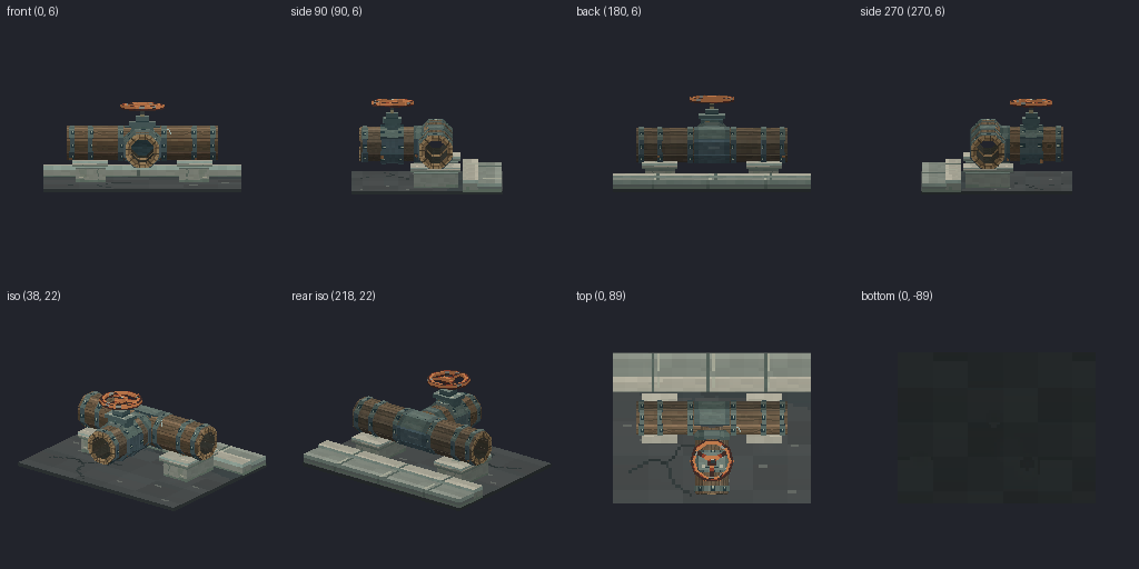Pipe junction from eight angles
