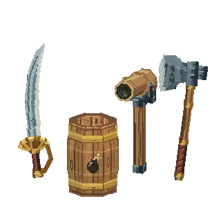 Pirate boarding weapon set preview