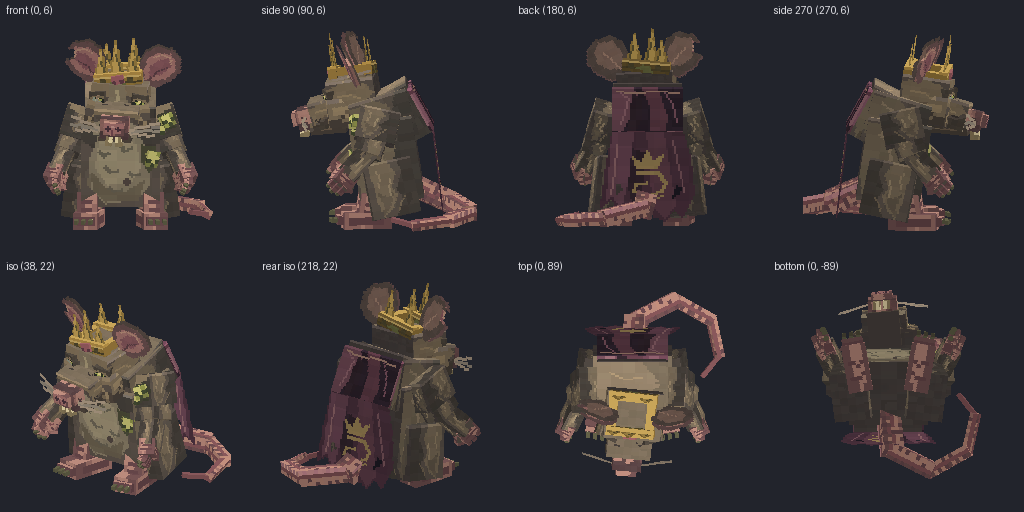 Plague rat king from eight angles