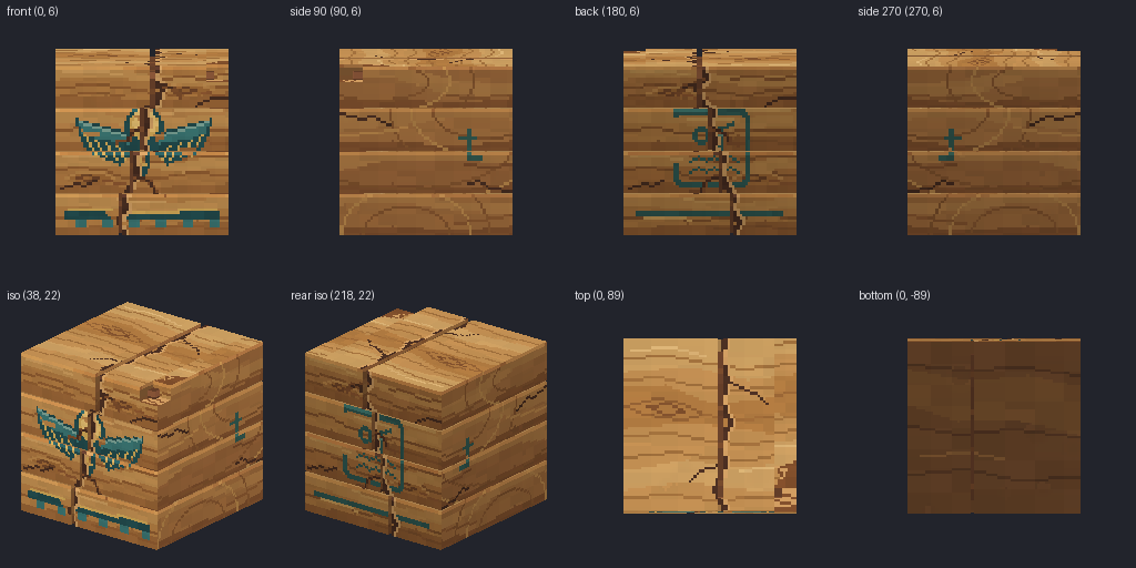Plank block from eight angles