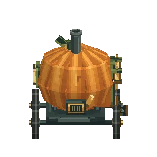 Pumpkin harvest coach turning around