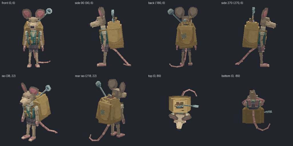 Rat-folk scavenger from eight angles