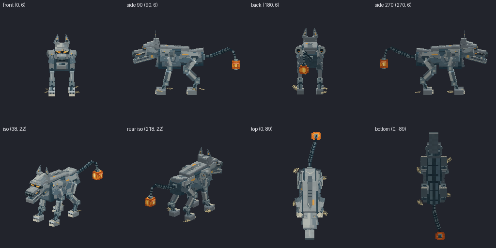 Rift stalker hound from eight angles