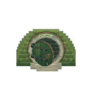Round hillside burrow door preview