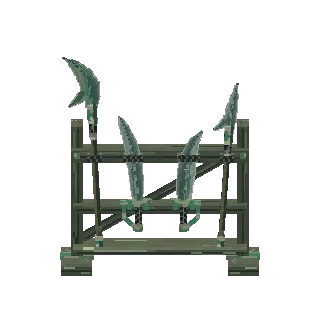 Samurai armory weapon set turning around