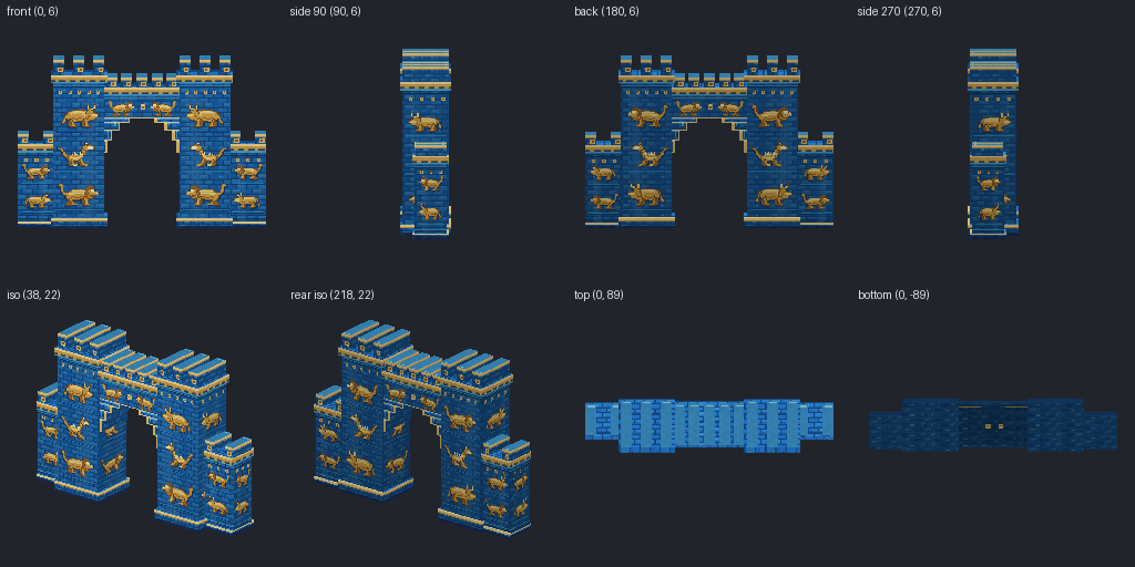 Server selector portal arch from eight angles