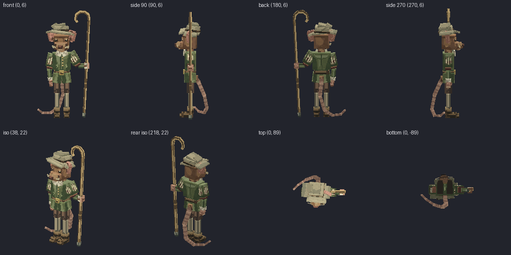 Shepherd from eight angles