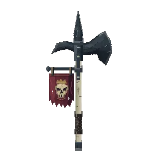 Siege-forged halberd with a hanging banner preview